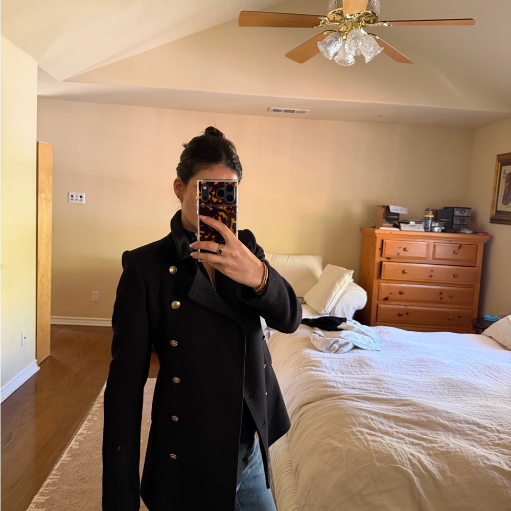 Zara pea coat dark navy blue  size XS​ - Picture 7 of 7